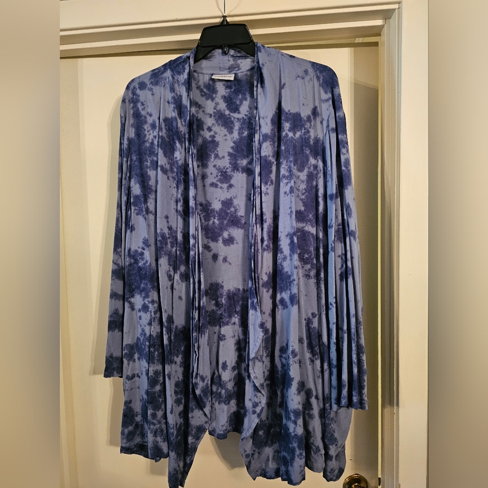 Catherines Indigo Tie-Dye Cardigan
